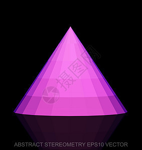 抽象立体低聚粉红锥  EPS 10矢量图多边形几何学等距测量长方形锥度反射粉色数字插图背景图片