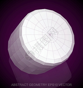 抽象立体 低聚白柱 EPS 10 矢量紫色几何学插图长方形反射等距数字白色多边形测量图片