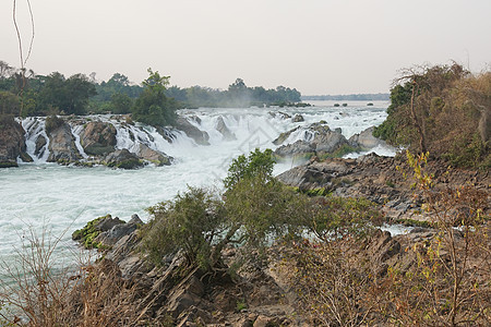 瀑布 老挝 亚洲全景旅游岩石旅行景点风景假期图片