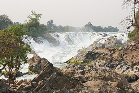 瀑布 老挝 亚洲景点假期全景岩石旅行风景旅游图片
