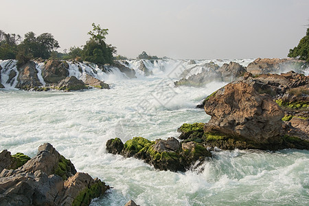 瀑布 老挝 亚洲风景假期景点旅游岩石旅行全景图片
