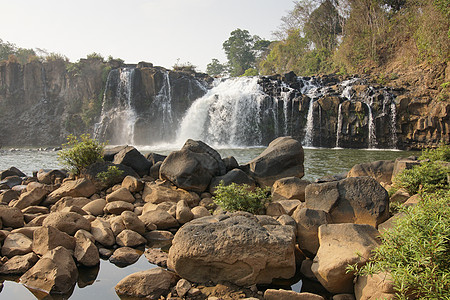 塔德洛罗瀑瀑 老挝 亚洲风景岩石旅行景点瀑布旅游全景假期图片