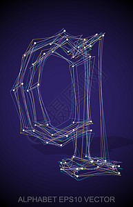 多色速写 Q 的矢量插图 手绘 3D Q艺术字母收藏阴影小写英语金属数字字体草图图片