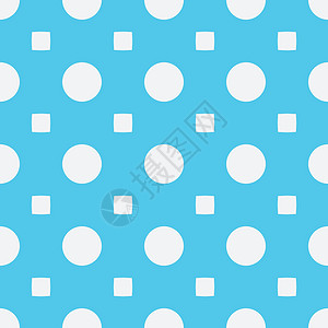图案无缝抽象几何明亮 圆 方 伽马蓝 白 插图矢量 用于网站 印刷 纸张 布料 装饰 设计等 EPS 10图片