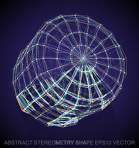 抽象立体形状多色速写圆柱体 手绘 3D 多边形圆柱体  EPS 10矢量图草图插图长方形测量金属反射数字几何学蓝色圆柱图片