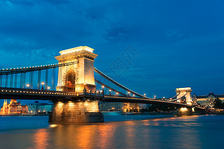 匈牙利布达佩斯Szechenyyi连锁桥天际城市历史雕像狮子游客运输码头跨度旅游图片