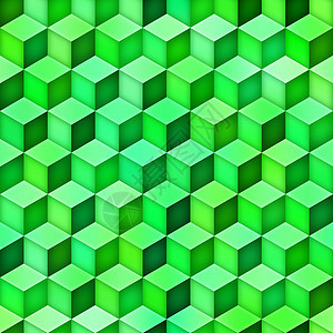 渐变立方体平铺 无缝多色图案盒子几何学墙纸马赛克绿色网络纺织品织物创造力横幅背景图片