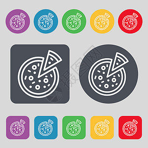 12个彩色按钮 平面设计 矢量卡通片酒吧午餐插图香肠食物盒子厨师美食菜单图片