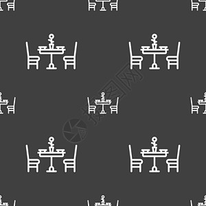 情人节大餐图标标志 灰色背景上的无缝模式 韦克托夫妻房间草图酒吧咖啡店盘子插图椅子环境餐厅图片