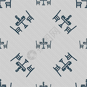情人节大餐图标标志 具有几何纹理的无缝模式 韦克托咖啡椅子桌子用餐艺术感恩厨房房间客人餐厅图片