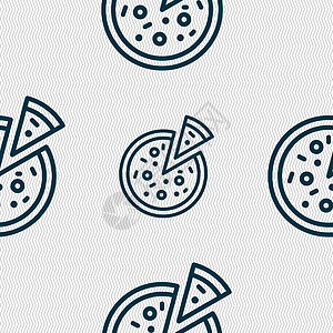 披萨图标标志 具有几何纹理的无缝模式 韦克托美食卡通片食物产品香肠餐厅午餐文化胡椒厨师图片