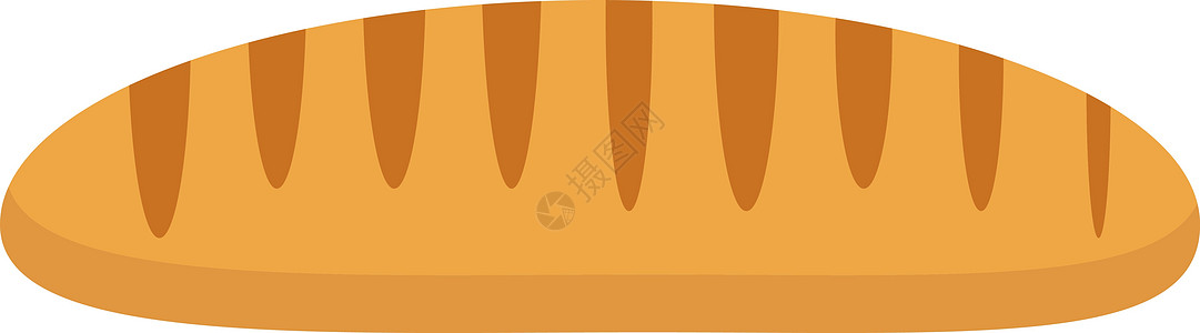 面包图标 平面设计 白色背景上孤立 矢量插图 剪贴画糕点产品粮食棕色包子阴影小吃小麦面粉早餐图片