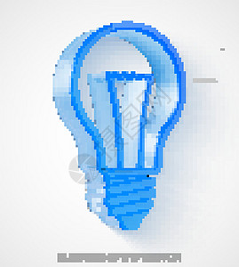 业务图标挤压蓝色透明塑料灯泡 EPS 10 矢量公司战略伙伴插图营销阴影有机玻璃玻璃管子交易图片