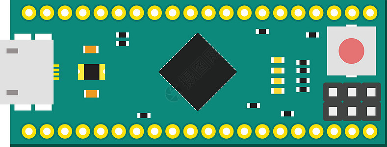 带有微控制器的 DIY 电子微型板电路板电路工程电容器焊接电脑半导体母板电气处理器图片