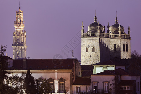 波尔图和塞大教堂的教士塔城市教会地标景观牧师天际旅行建筑建筑学图片