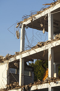建筑物拆解墙壁房屋电缆谴责施工建筑工地窗户建造拆迁图片