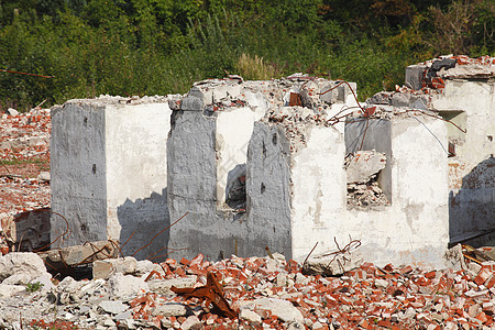 建筑物拆解建筑拆迁墙壁瓦砾废墟隔断砖块碎片房屋钢筋图片