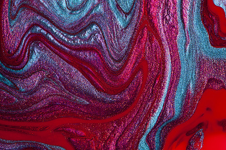 波兰文钉甲红色凝胶液体涂层艺术斑点化妆品珍珠绘画光泽度背景图片