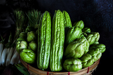 莫莫迪卡加兰提亚常叫苦瓜 苦瓜或双黄瓜香脂烹饪生产食物维生素葫芦市场绿色饮食美食图片