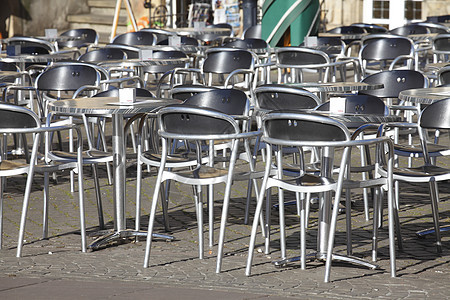 银金属桌椅椅子桌子行业餐饮外贸咖啡店排椅餐厅背景图片