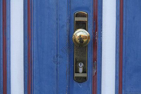 扇门木头蓝色门闩闩锁金属门锁装饰木质金子图片