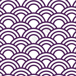 白色和紫色的无缝波日式图案插图海浪波纹纺织品海洋装饰品天气边界装饰丝绸图片