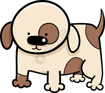 小小狗漫画插图绘画动物卡通片小狗宠物背景图片