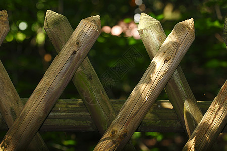 栅栏围栏阴影花园棕色木头木板场地背景图片