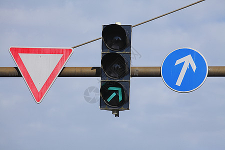 路标标志绿色方法蓝色联盟信号交通红绿灯图片