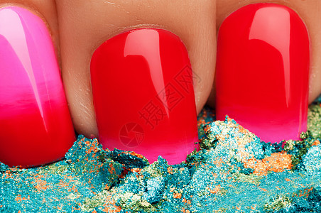 红指甲油火花广告女孩凝胶艺术卫生美学创造力手指图片