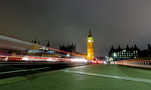 Big Ben 英国议会 和威斯敏斯特桥的夜景纪念碑吸引力王国小路首都法律地标建筑建筑学旅游图片