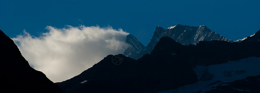 瑞士山脉 伯尔尼高地 阿尔卑斯山 欧洲阿尔卑斯山僧侣冰川远足蓝色悬崖滑雪风景旅行全景地标图片