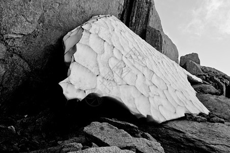 瑞士山里有冰的岩石 在瑞士格林塞尔帕斯图片