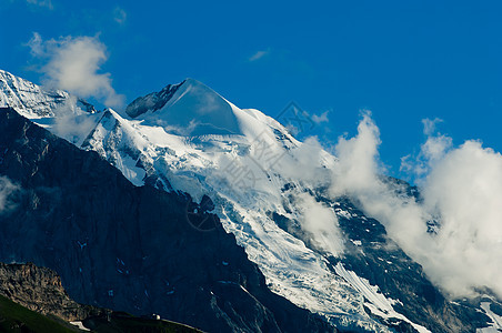 瑞士山脉 伯尔尼高地 阿尔卑斯山 欧洲阿尔卑斯山蓝色顶峰滑雪地标旅行全景冰川远足遗产高山图片