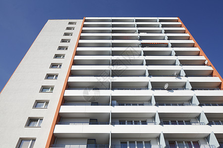 平面块财产摩天大楼居所建筑公寓楼阳台住宅公寓房子蓝天图片