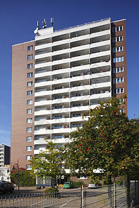 平面块公寓阳台蓝天居所住宅高楼公寓楼物业街道房子图片