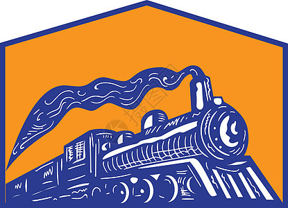蒸汽机车列车即将 Crest Retr货运低角度运输铁路插图波峰艺术品火车引擎图片