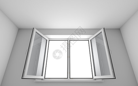 白色房间和开放窗口奢华3d建筑学地板渲染办公室装饰市场商业利基图片
