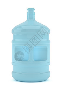 大瓶水 白底隔离在白色背景上蓝色送货零售瓶子矿物生产办公室酒壶水晶反射图片