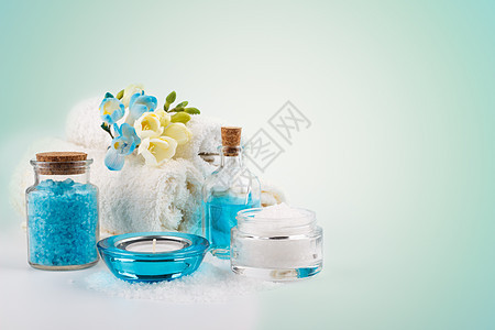 垃圾与健康环境香气芳香治疗毛巾浴室洗澡蓝色淋浴卫生皮肤图片
