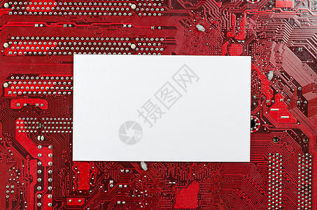 红色旧的肮脏计算机电路板和文字位置母板木板硬件内存备忘录记忆连接器电路网络电子图片