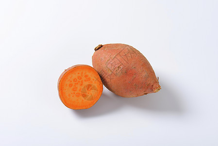 甜土豆根食物块茎密封横截面蔬菜橙子根菜图片
