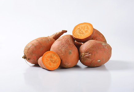 红薯宽粉甜土豆根团体横截面橙子根菜块茎食物蔬菜密封背景