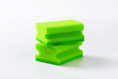 绿绿色厨房海绵工具设备擦洗背景图片