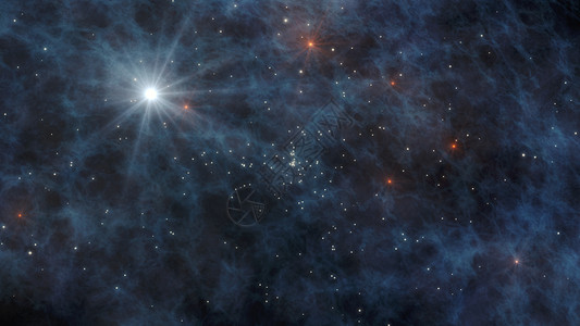 宇宙与恒星和星系在外层空间 3D Renderin渲染天文学天空蓝色乳白色太阳3d螺旋轨道星尘图片