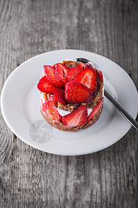 草莓和黄油美食家奶油食物红色甜点饮食甜食影棚水果健康饮食图片