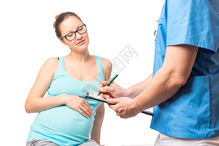 医生办公室妇科医生的年轻怀孕女青年图片
