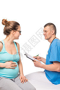 接受Thera医生的接待时 美丽的怀孕孕妇图片