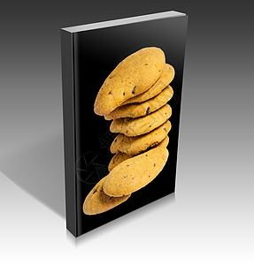 书中记载的饮食白色饼干早餐蛋糕棕色甜点食物芯片小吃图片