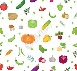 蔬菜无缝模式 沙拉无尽的背景 健康的生活方式 素食主义者 素食 生食 矢量图图片